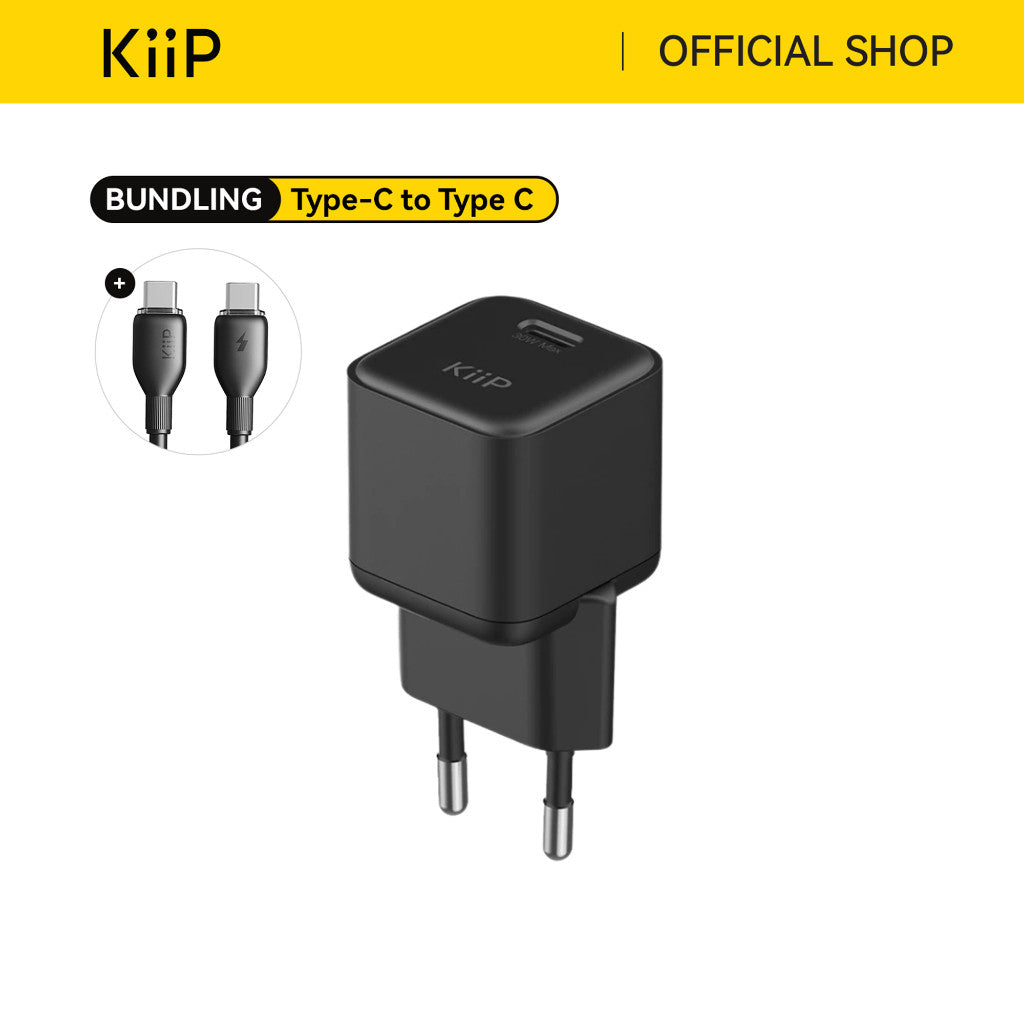 KiiP C31E Wall Charger Adaptor 30W Fast Charging Kepala Charger Mini Travel Adaptor