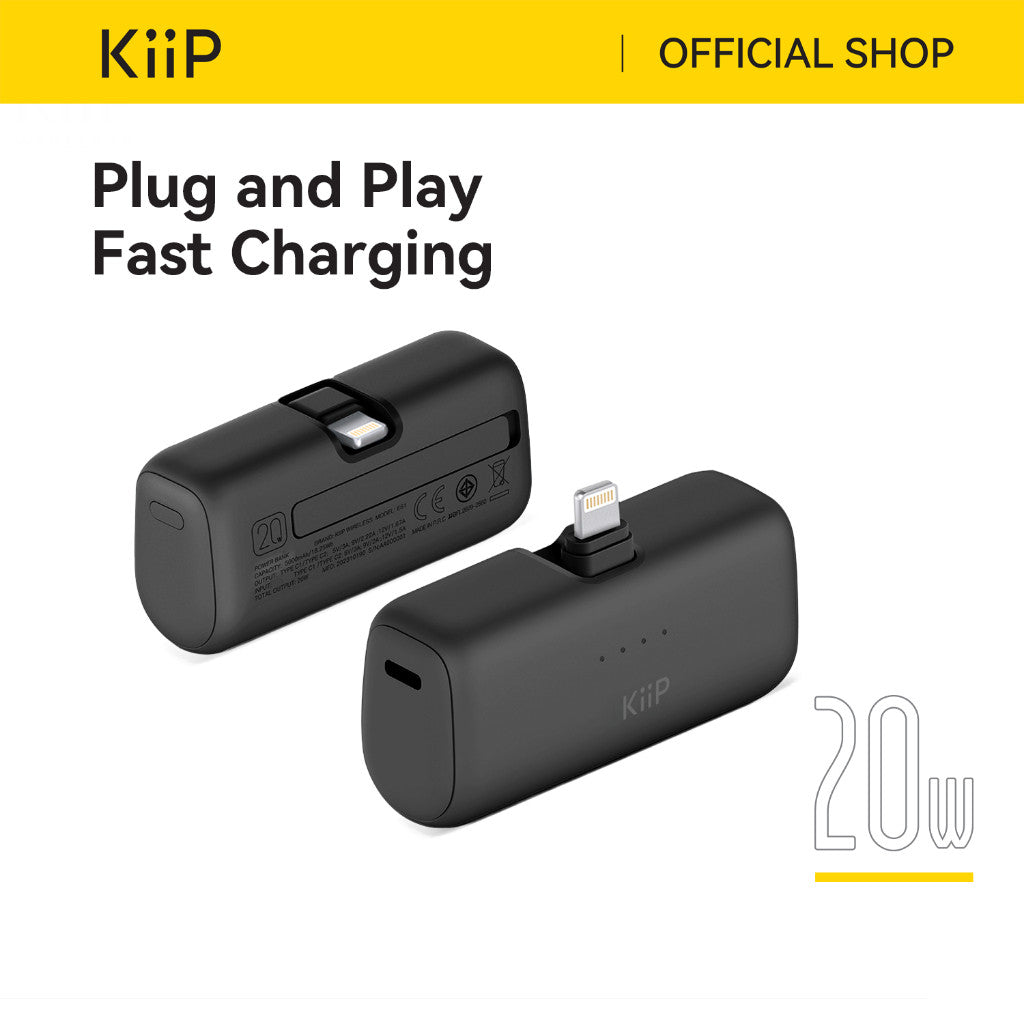 KiiP E61 Mini Power Bank Fast Charging PD 20W Type-C Lightning 5000mAh