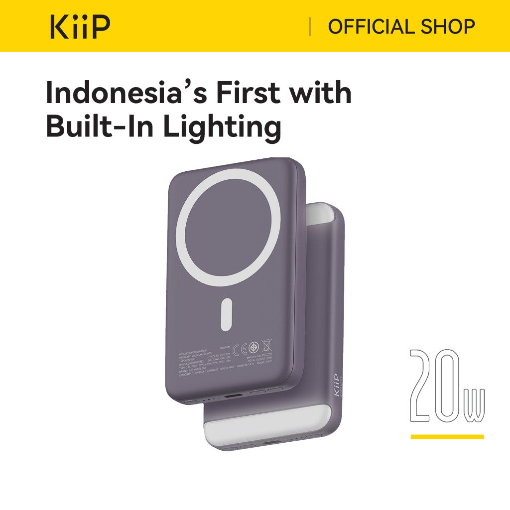KiiP Wireless EW71 Powerbank Dual Magnetic Fill Light Fast Charge 20W
