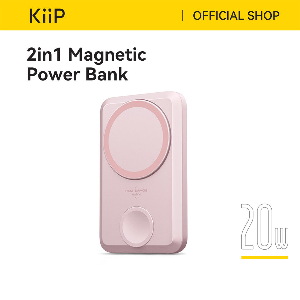 KiiP Wireless EW31 2in1 Power Bank Wireless Magnetic Powerbank Iwatch 10000 mAh Type C PD Fast Charging