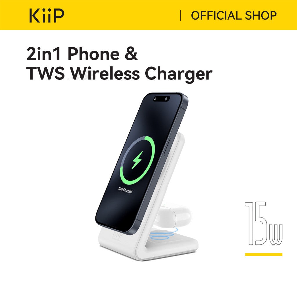 KiiP Wireless SPM2 Pro 2in1 Magnetic Wireless Charger Stand TWS Airpods Charging Magsafe Holder