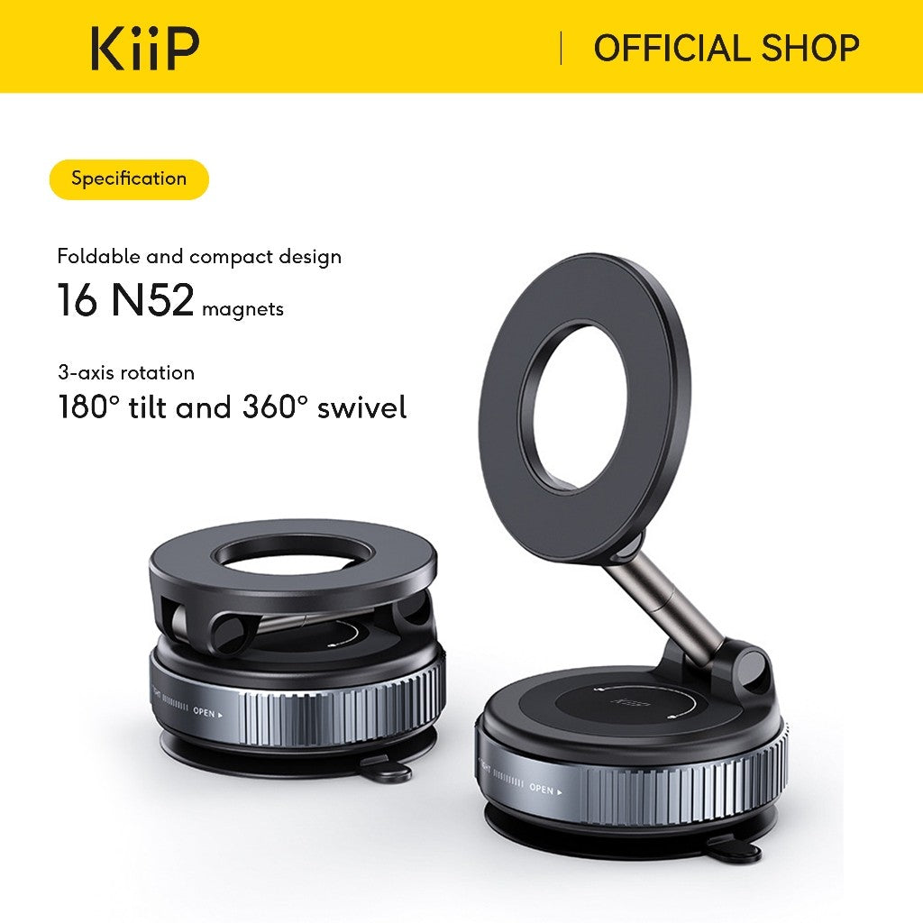 KiiP MCH09 Car Holder Magnetic Adjustable 360° Phone Holder Lipat Electric Mount Car Vacuum Suction