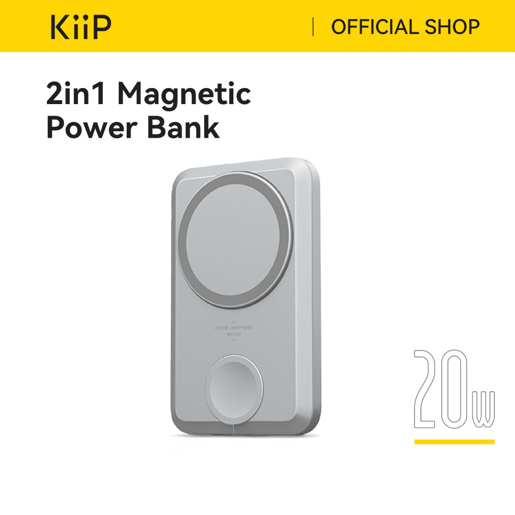 KiiP Wireless EW31 2in1 Power Bank Wireless Magnetic Powerbank Iwatch 10000 mAh Type C PD Fast Charging