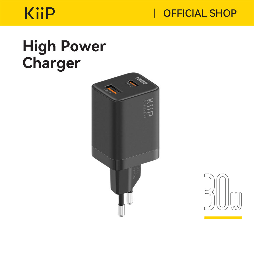 KiiP C10 Kepala Charger 30W Travel Fast Charger