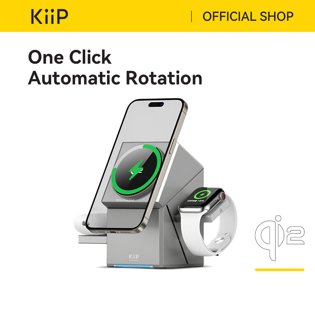 KiiP Wireless T2 3in1 Wireless Charging Station Fast Charging 15W Qi2
