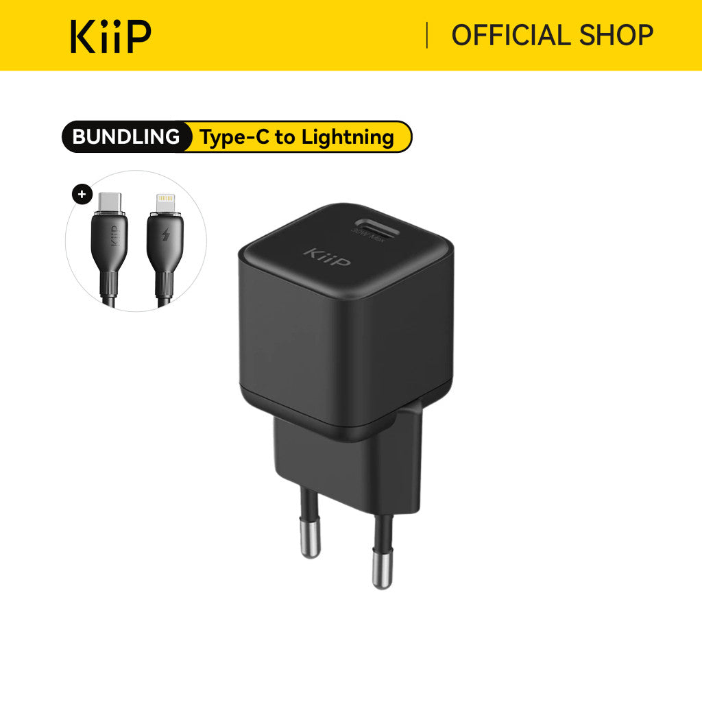 KiiP C31E Wall Charger Adaptor 30W Fast Charging Kepala Charger Mini Travel Adaptor