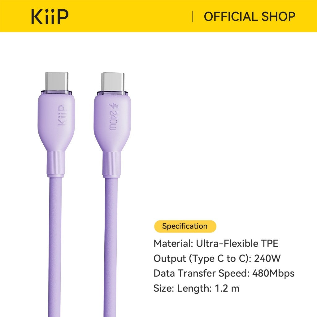 KiiP Cable Fast Charging Kabel Type-C IP/C To C Up To 240W PD 35W