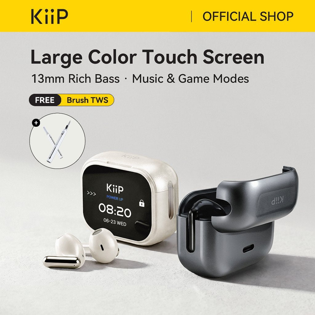 KiiP DTS29 TWS Bluetooth Headset Earphone BT 6.0 Large Touch Screen Noise Reduction IPX5