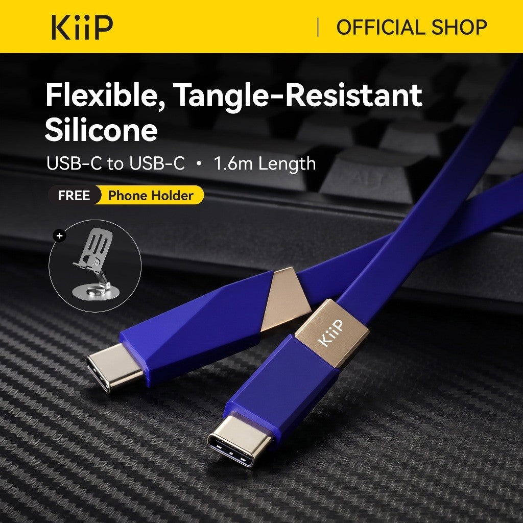 KiiP TRI240 Cable Data Multifunctional Home and Car Triangular Silicone Ultra Fast Charge Kabel Data 240W