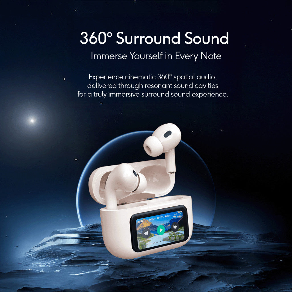 KiiP DTS16 Tws  ANC Headset Bluetooth 5.4 Earphone Smart Screen Active Noise Reduction
