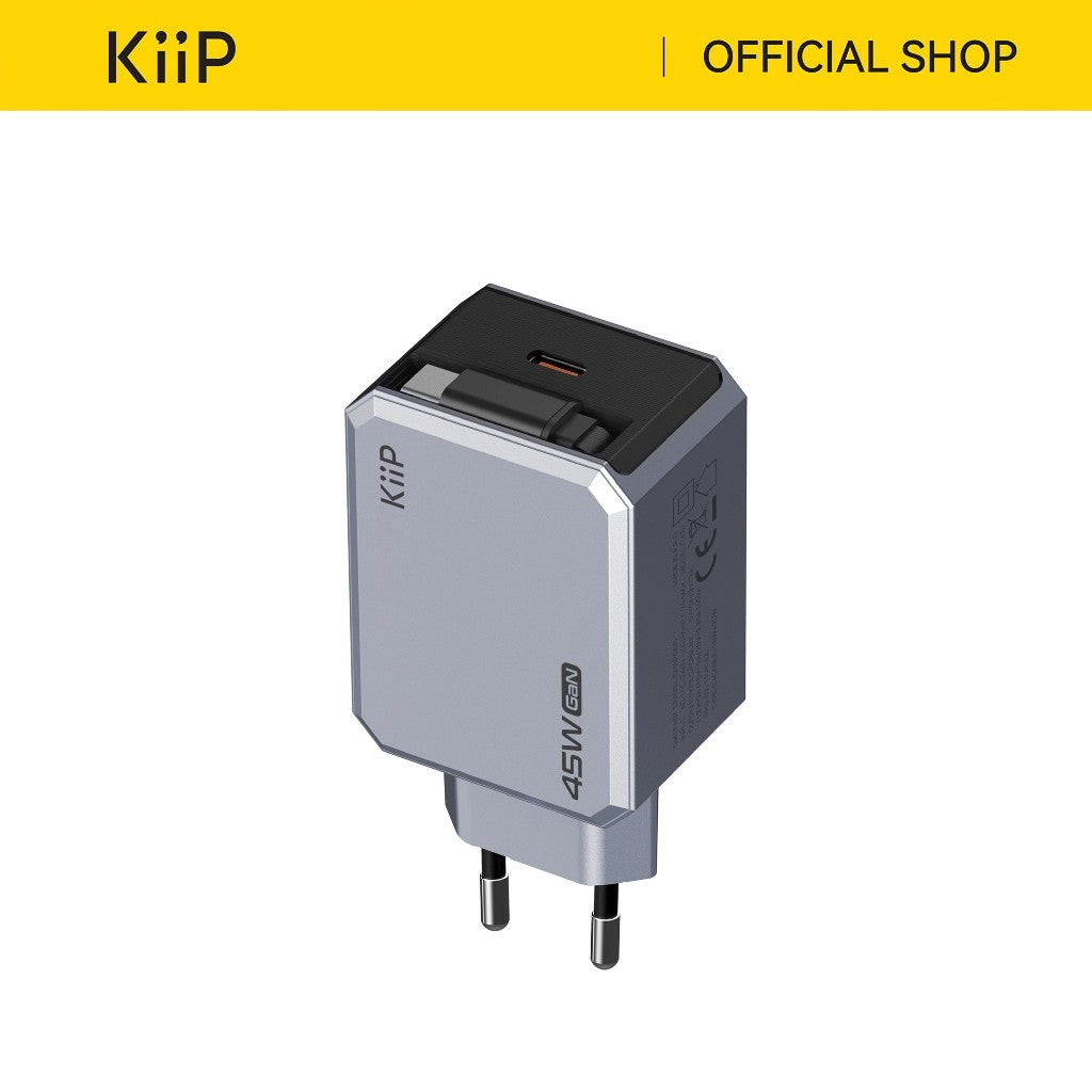KiiP C42E Adaptor Gan6 Fast Charging 45W Kepala Charger QC 3.0 PPS PD 3.0