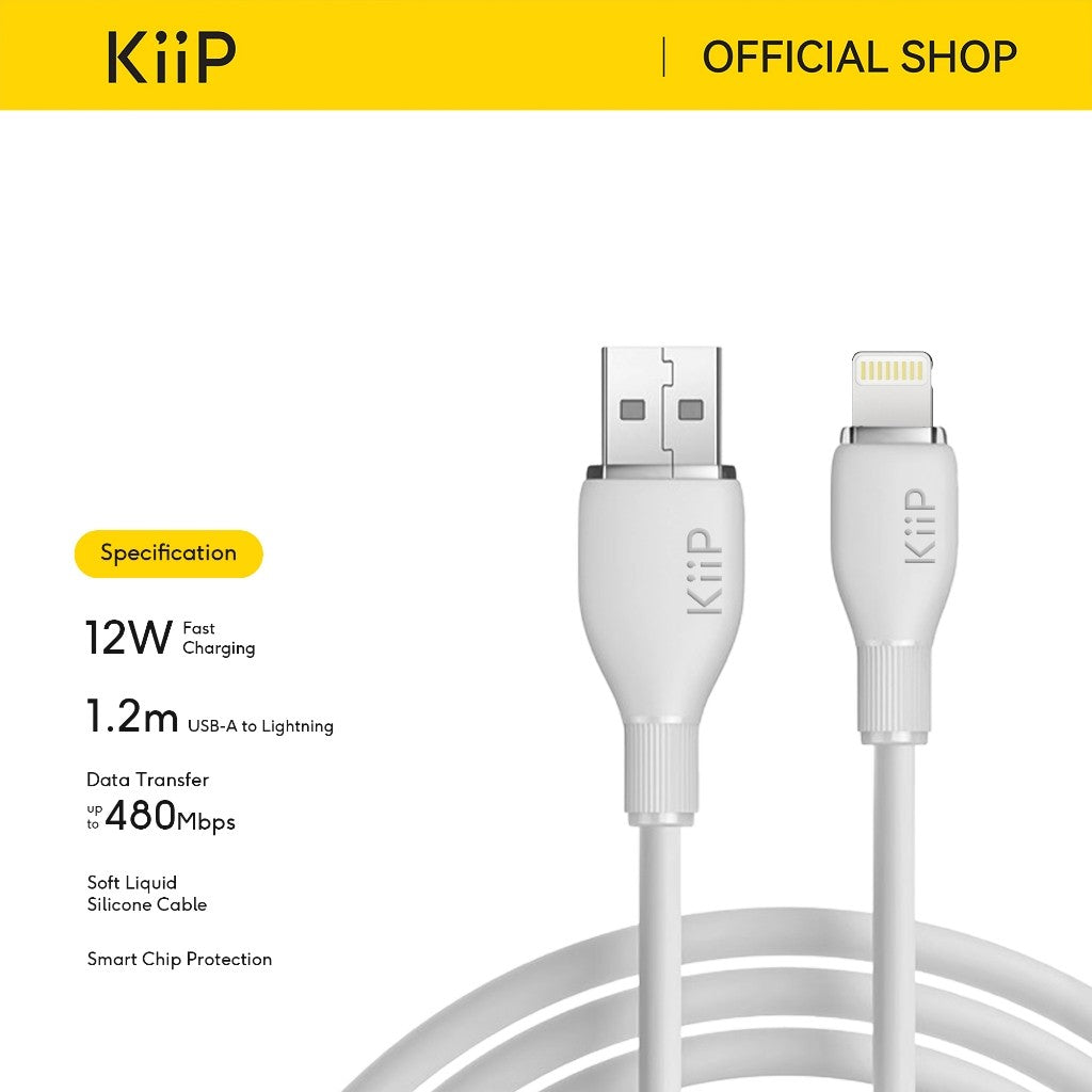 KiiP Kabel Data Silikon Fast Charging A To C/IP/Mikro Up To 40W