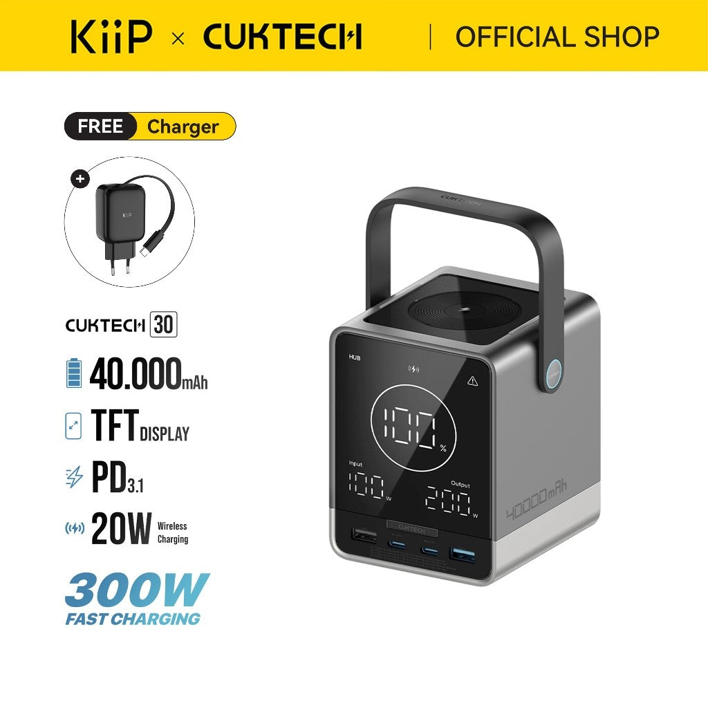KiiP x Cuktech P01 Power Bank 40000mAh 300W USB Type-C Fast Charging