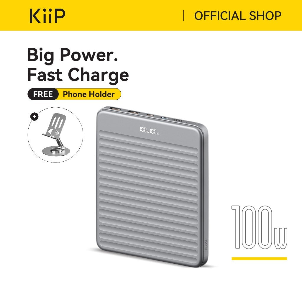 KiiP E63 Power Bank Fast Charging 100W Quick Charge Type C PD