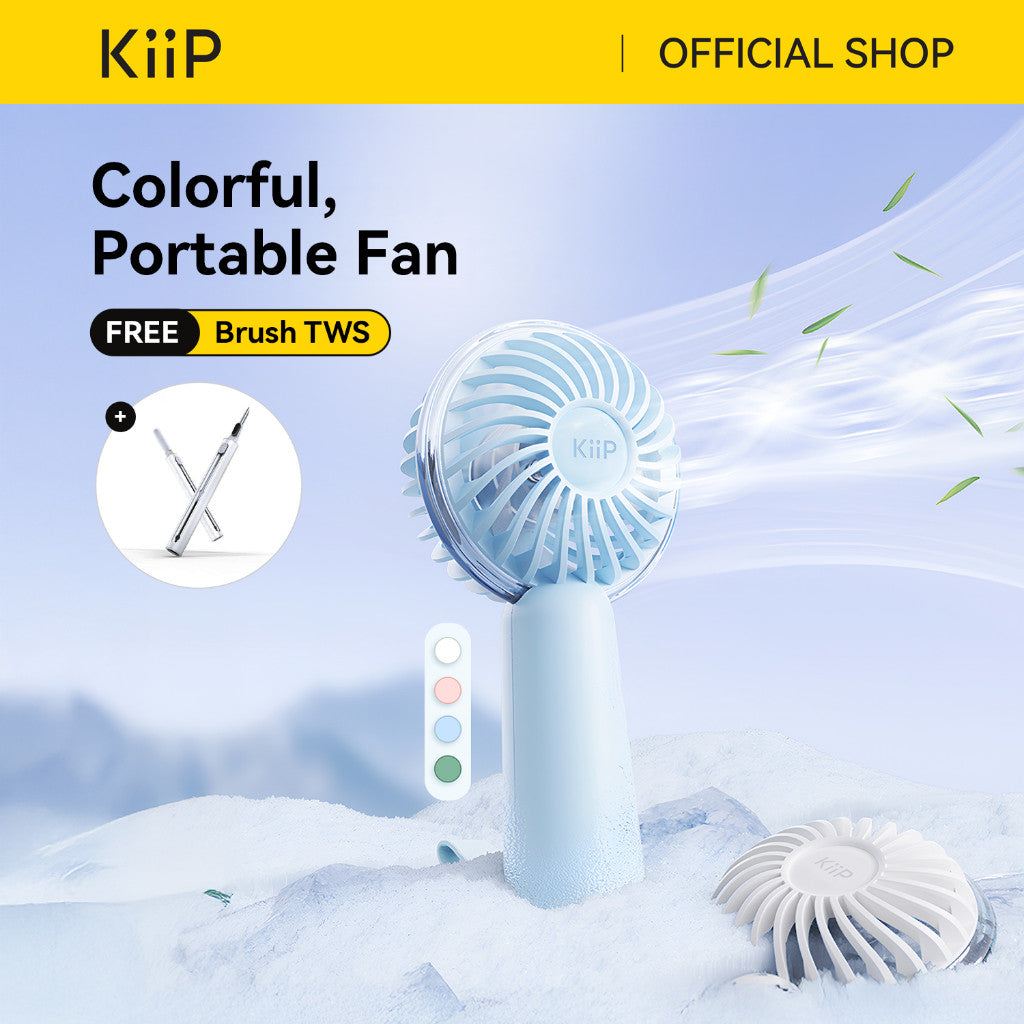 KiiP Fan02 Kipas Angin Mini Portable Rechargeable Fan-3Speed Kipas Genggam 1200mah