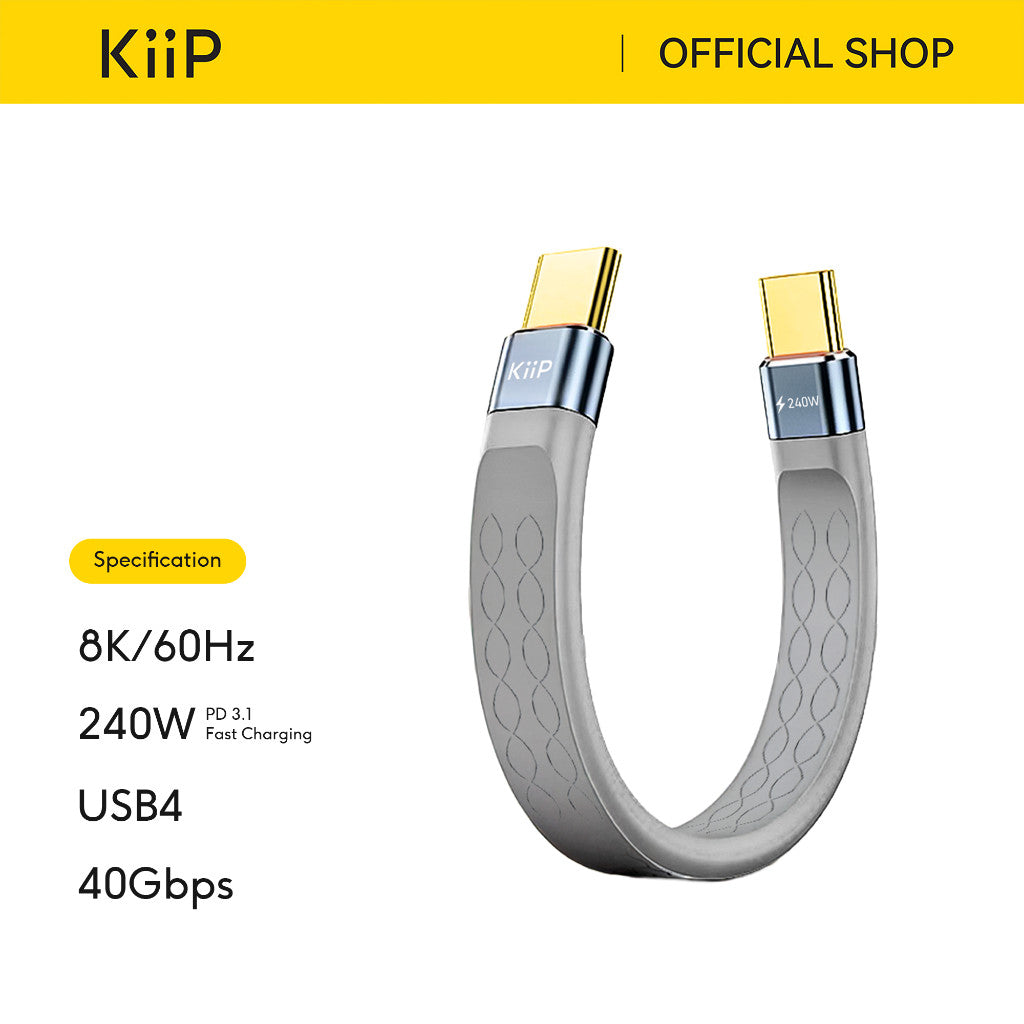 KiiP USB4 Kabel Data Mini 240W PD 3.1 Ultra-Fast Transfer 40Gbps 8K/60Hz Video Output