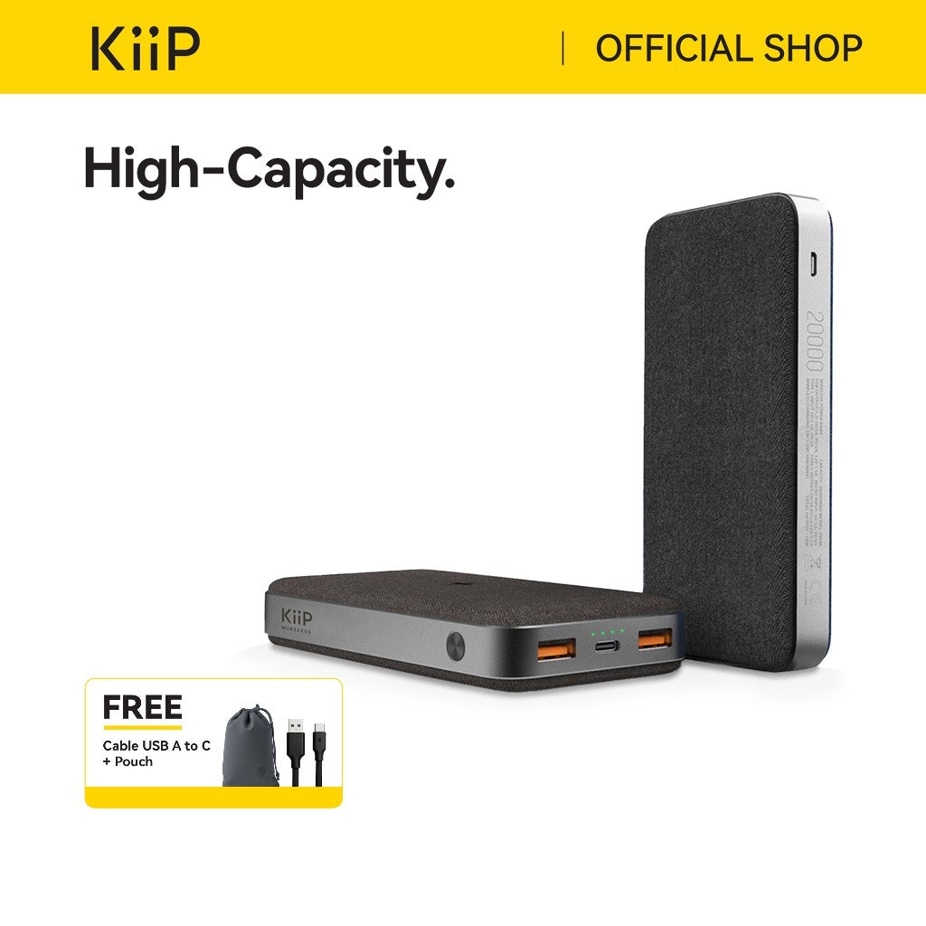 Kiip Wireless EW40 Power Bank 15W Fast Charging PD&QC 3.0 20W 20000mAh