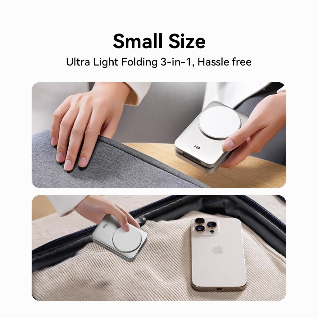 KiiP PWC02 3in1 Magnetic Wireless Charging 25W Foldable Portable Wireless Charger Magsafe Qi2.2 Travel Charger