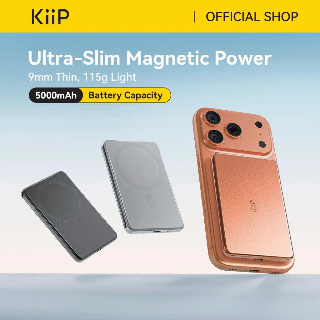 KiiP Ultra Metal Slim Magnetic Wireless Power Bank 20W 5000 mAh