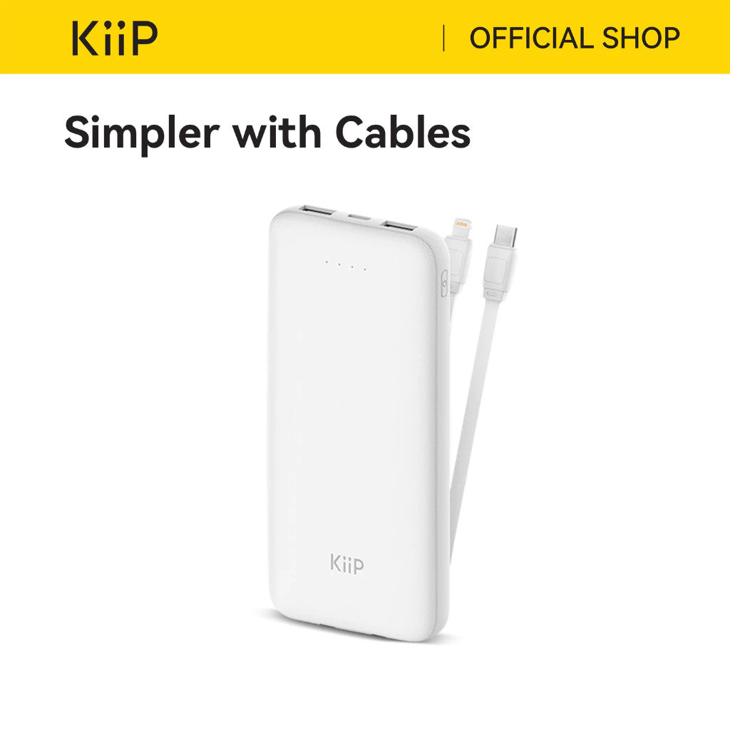 KiiP E33 Power Bank Slim 10000mAh Dual Input Type-C Micro USB Port