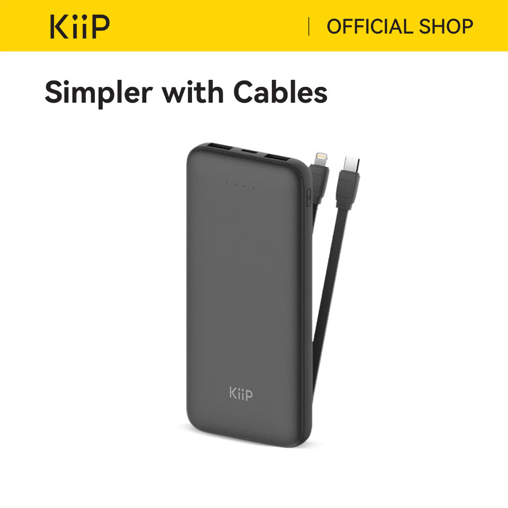 KiiP E33 Power Bank Slim 10000mAh Dual Input Type-C Micro USB Port