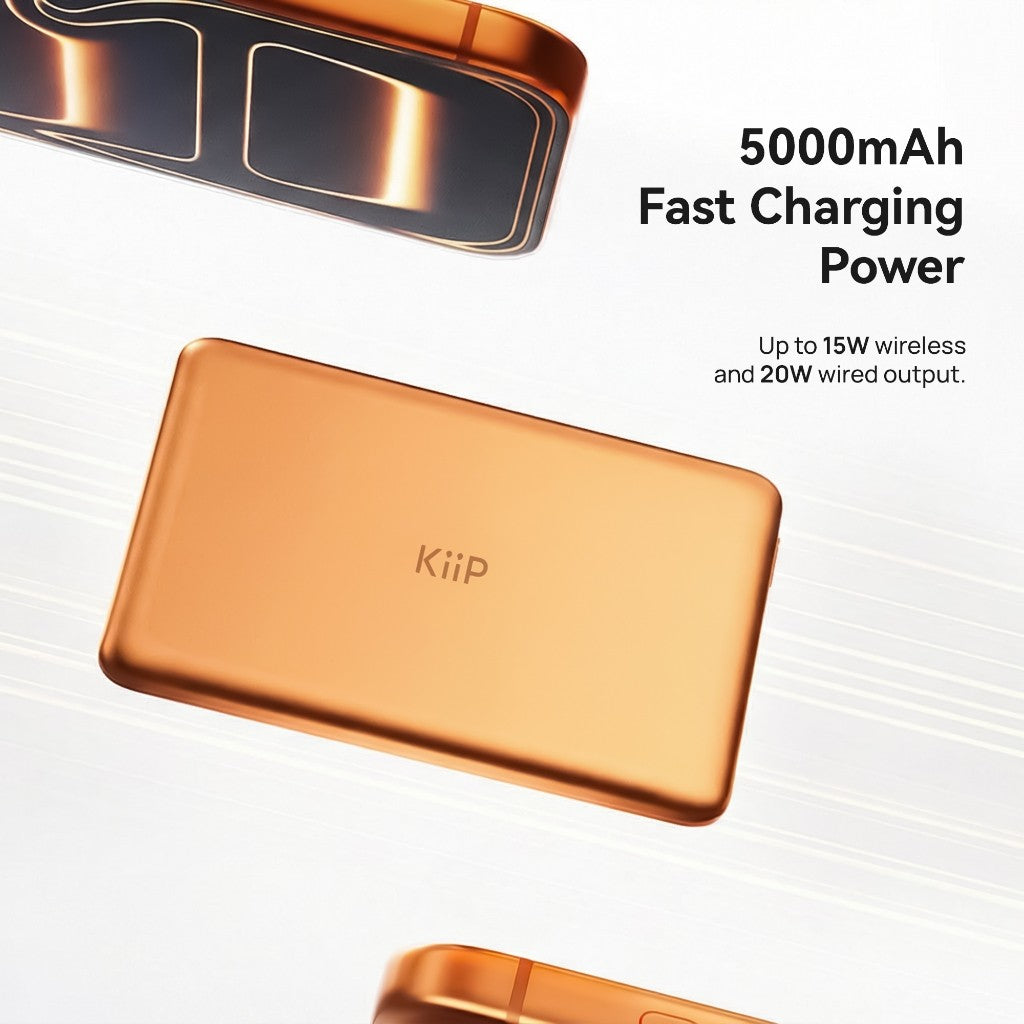 KiiP MS50 Ultra Metal Slim Magnetic Wireless Power Bank 20W 5000 mAh