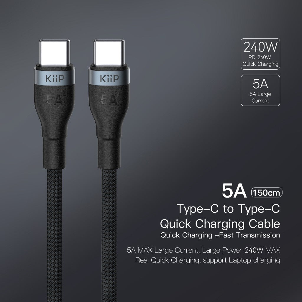 KiiP Cable S6 Fast Charging Kabel Data Type-C to Type-C 240W PD QC 3.0