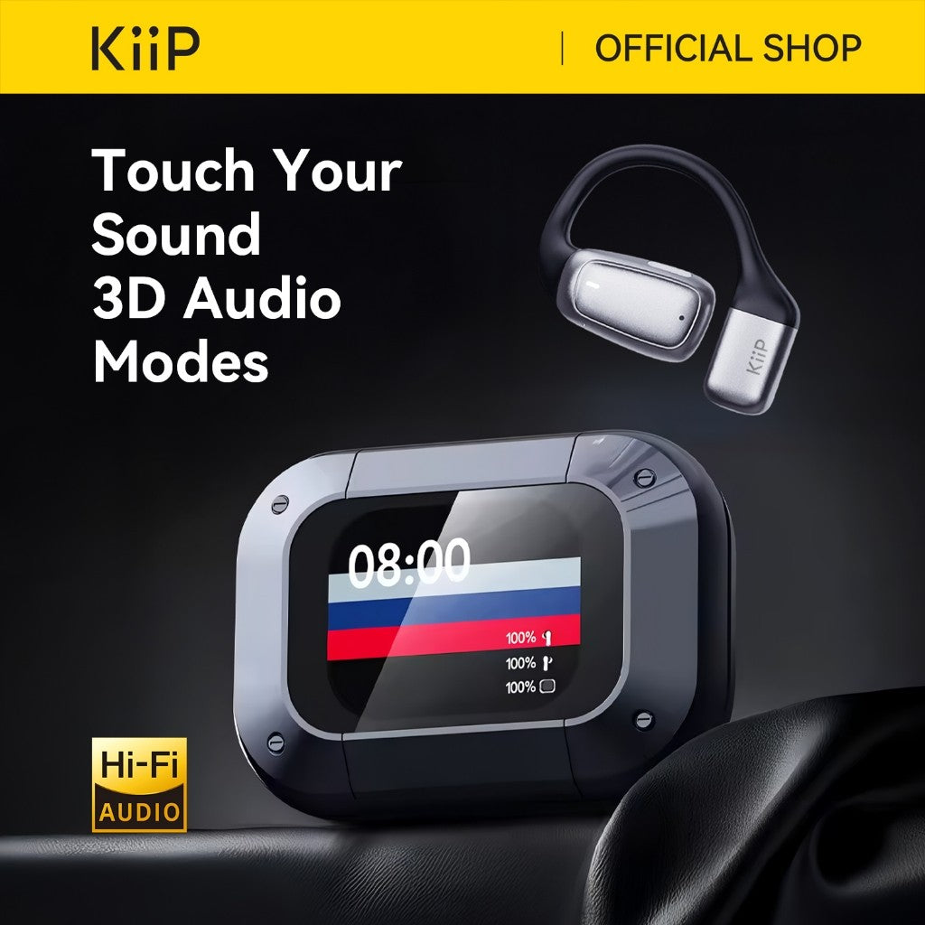 KiiP DTH15 Ows Open Ear Tws Sport IPX5 Earphone Smart Touchscreen HD Call