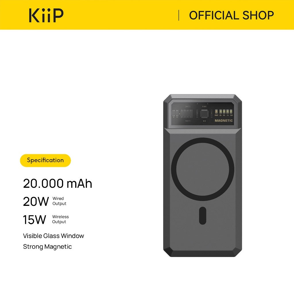 KiiP Wireless EW55 Power Bank Magnetic Magsafe 20W Fast Charging Type C PD 20000mAh
