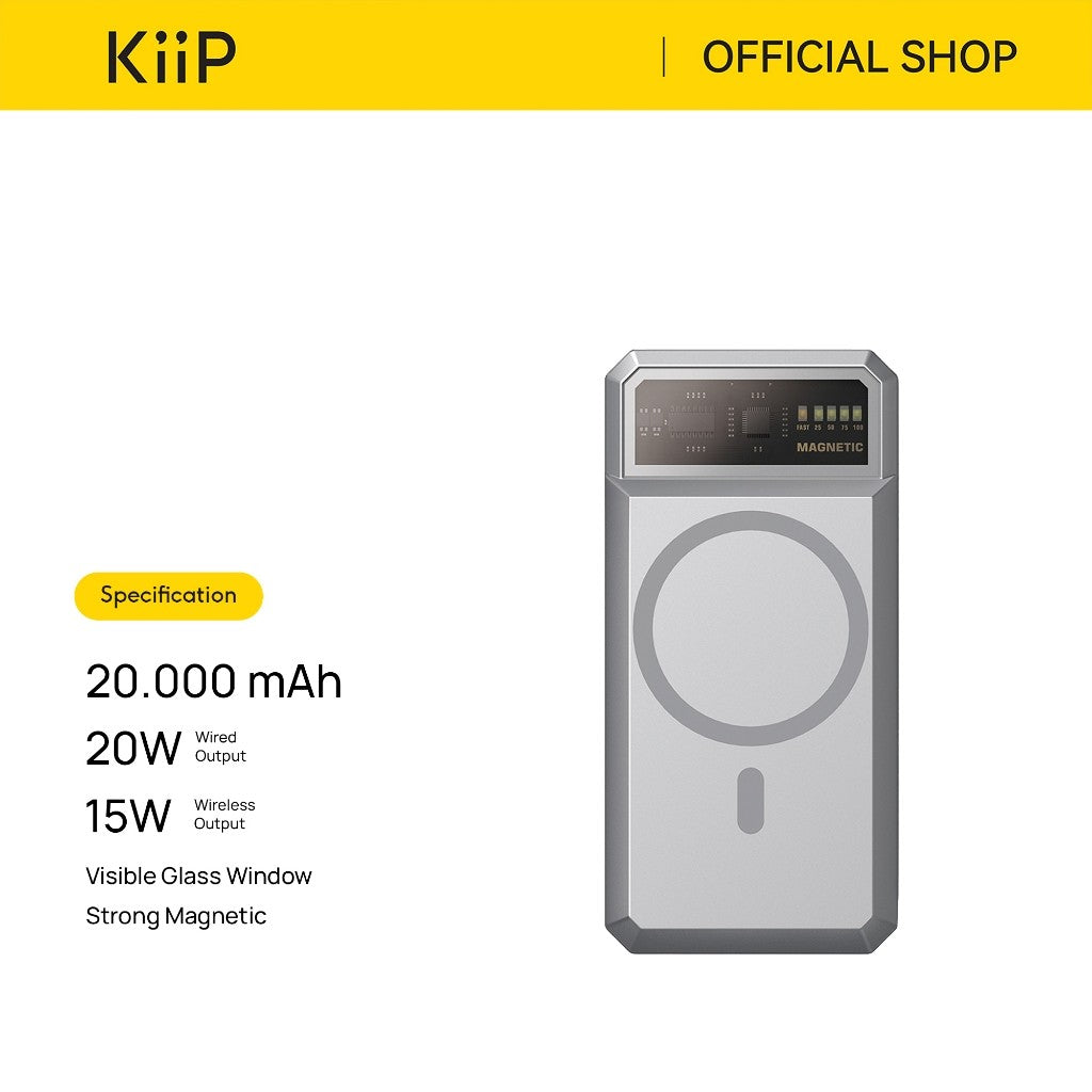 KiiP Wireless EW55 Power Bank Magnetic Magsafe 20W Fast Charging Type C PD 20000mAh
