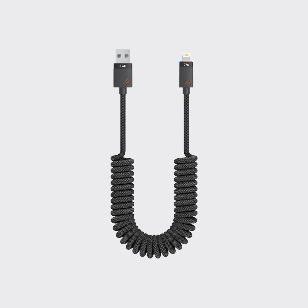 KiiP RC27 Retractable Coiled Charging C to L/A to L Fast Charge 27W - KiiP