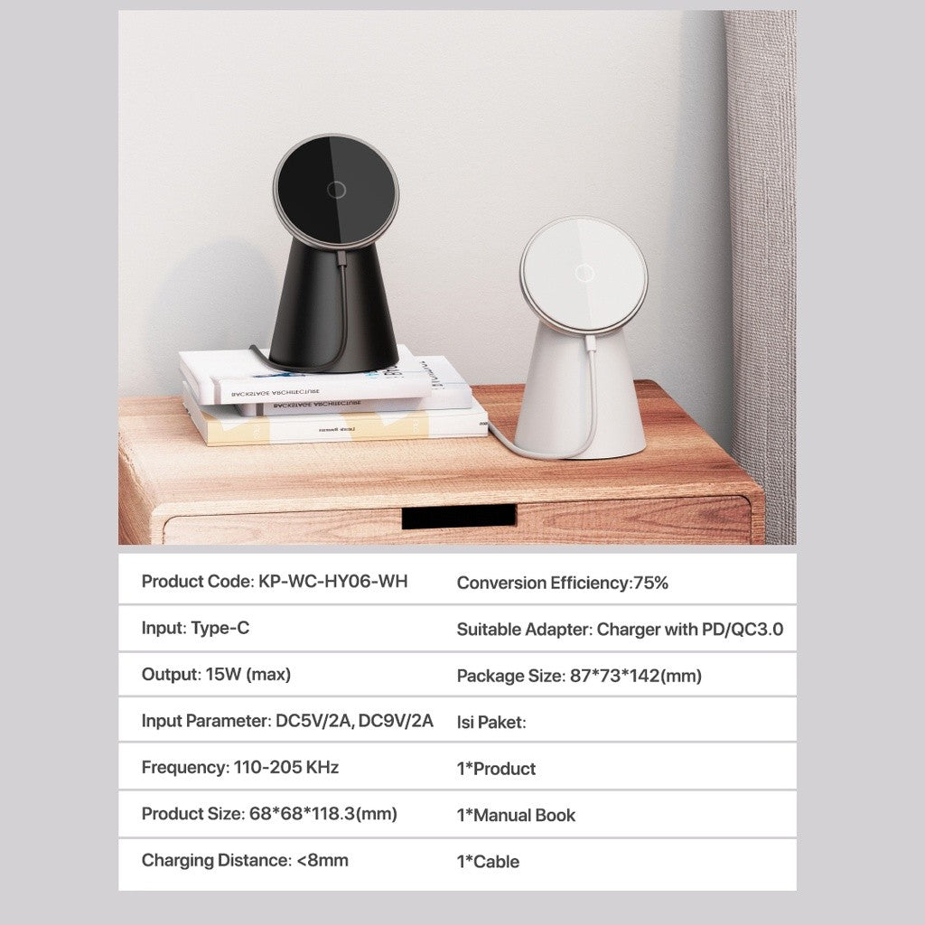KiiP HY06 Dock 360 Wireless Charger Pad iP 12 Magnetic Universal 15W