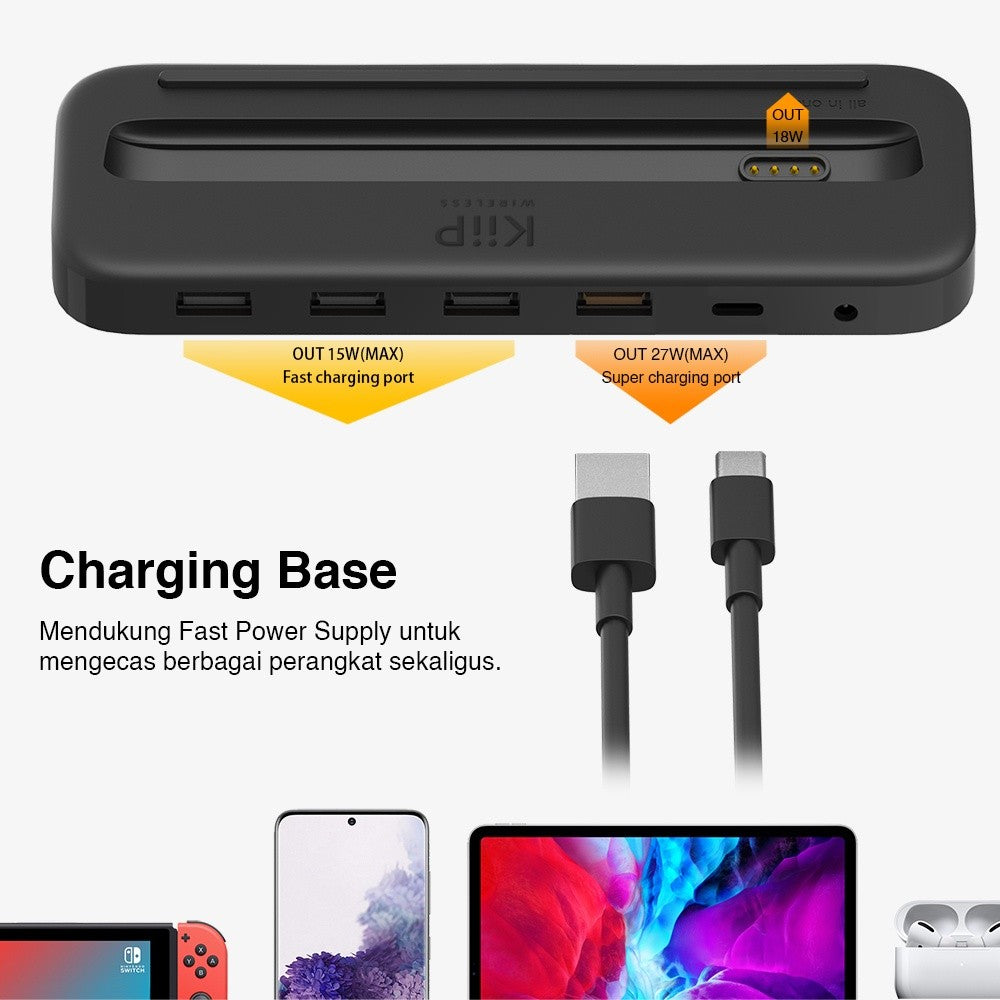 KiiP W5 Charger Station Wireless Fast Charging Power Bank Usb Type C PD