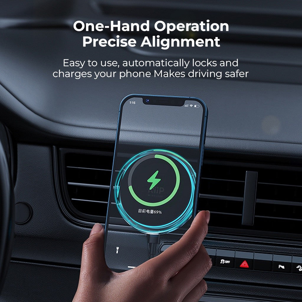 KiiP Wireless X7 Magnetic Car Charger Holder Magsafe Fast Wireless 15W