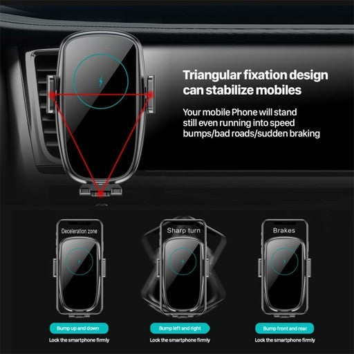 KiiP X5 Car Holder Qi Fast Wireless Charger 15W