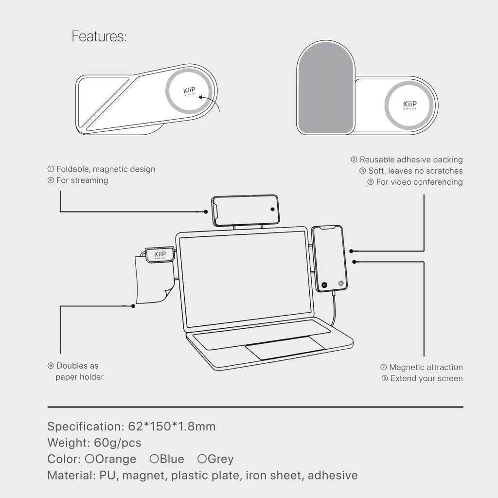 KiiP L1 Laptop Magnetic Phone Holder Universal