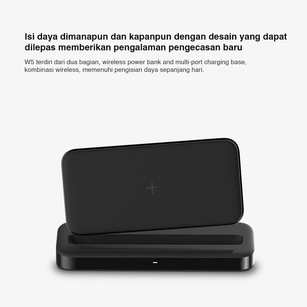 KiiP W5 Charger Station Wireless Fast Charging Power Bank Usb Type C PD