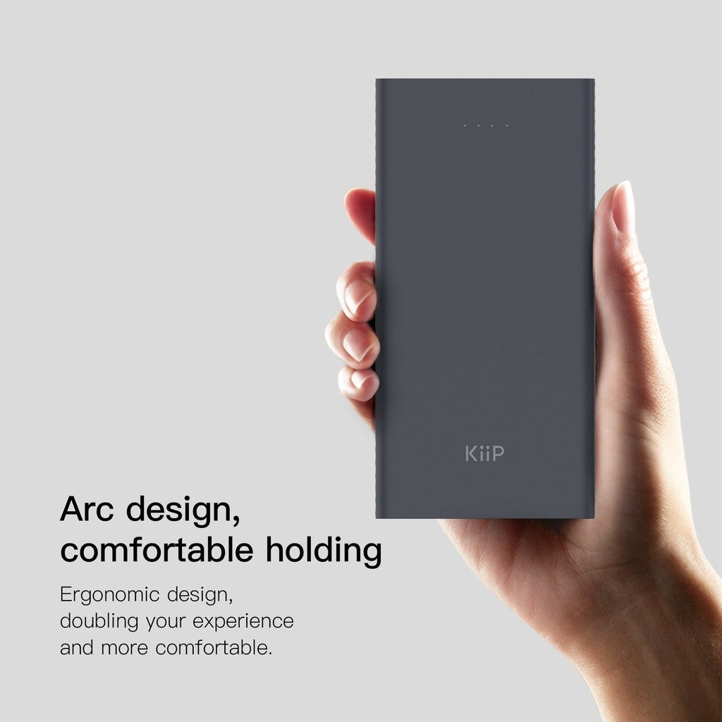 KiiP E41 Power Bank Slim 10000mAh Dual Input Type-C Micro USB Port