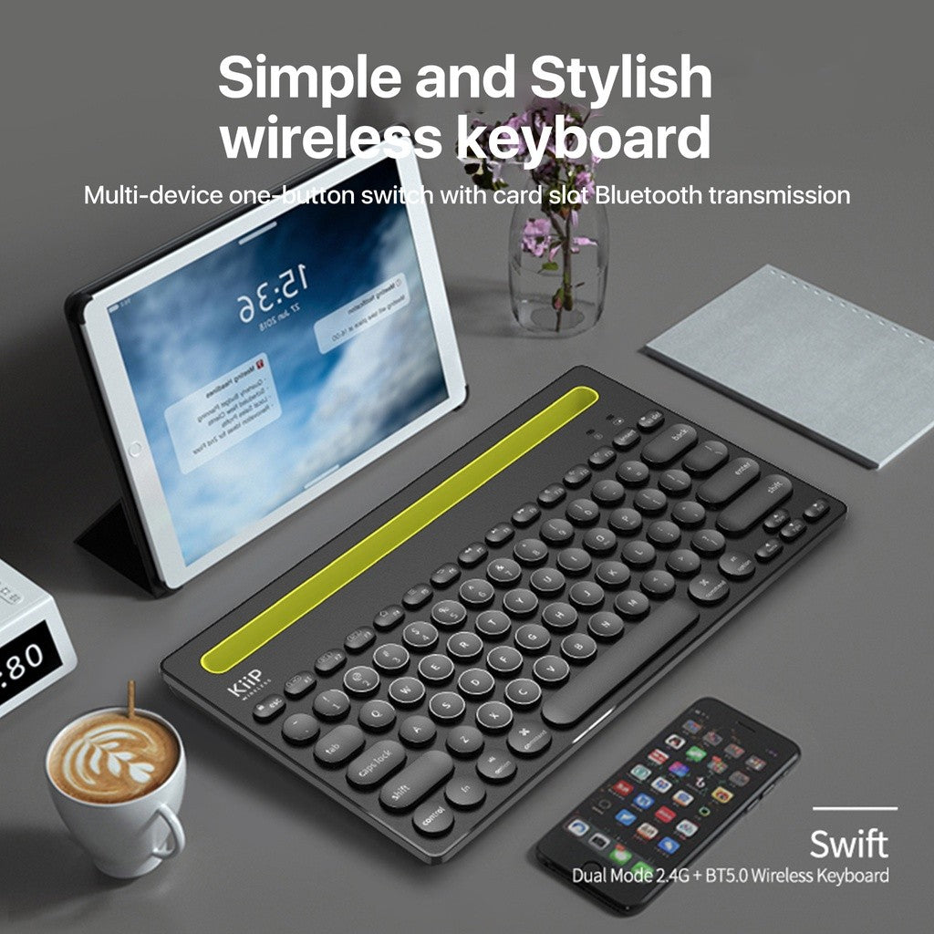 KiiP Wireless Swift Keyboard bluetooth Multi-Device Dual Mode Windows, Mac, Chrome OS Android iOS