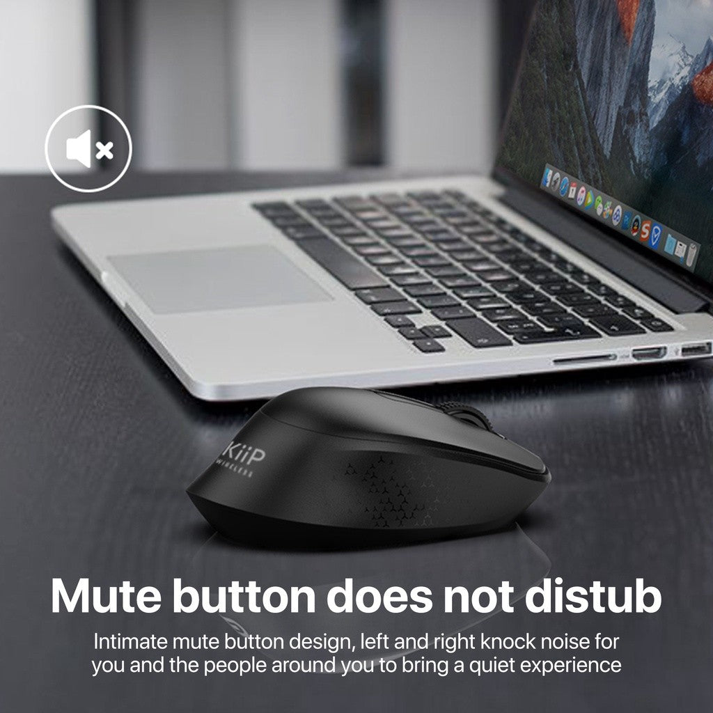 KiiP Wireless Bluetooth Mouse MS02 USB Dongle 2.4G BT3.0/5.0 1500DPI