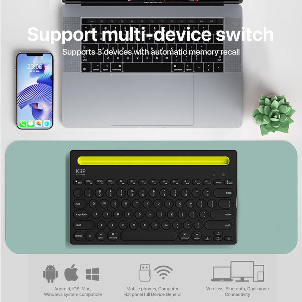KiiP Wireless Swift Keyboard bluetooth Multi-Device Dual Mode Windows, Mac, Chrome OS Android iOS