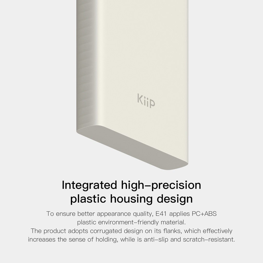 KiiP E41 Power Bank Slim 10000mAh Dual Input Type-C Micro USB Port