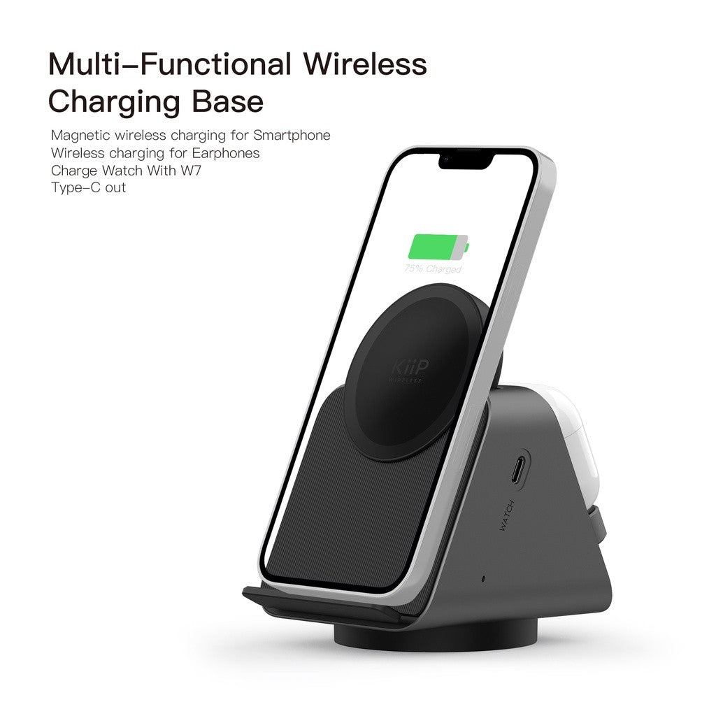 KiiP Wireless W8 Charging Base Magsafe Magnetic Charger 3in1 PD