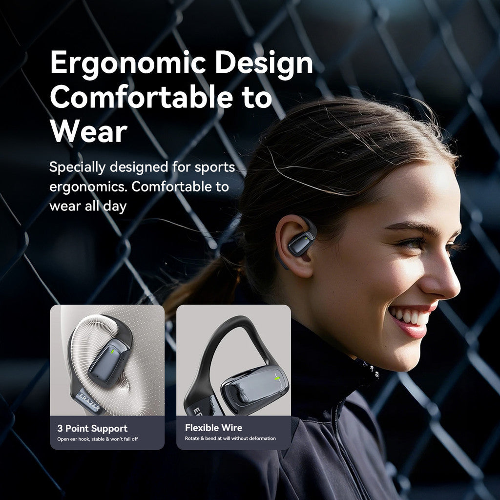 KiiP DTH15 Ows Open Ear Tws Sport IPX5 Earphone Smart Touchscreen HD Call