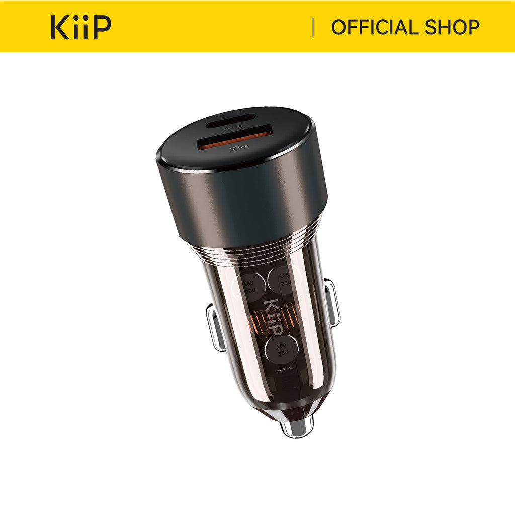 KiiP C15 Car Charger Mobil 60W Fast Charging Type C PD+USB Quick Charge 3.0 PPS PD