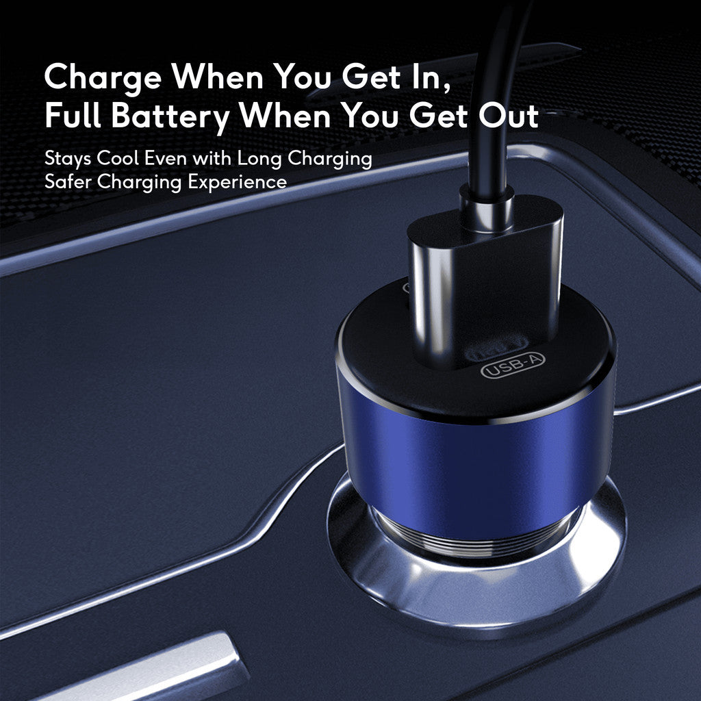 KiiP C15 Car Charger Mobil 60W Fast Charging Type C PD+USB Quick Charge 3.0 PPS PD