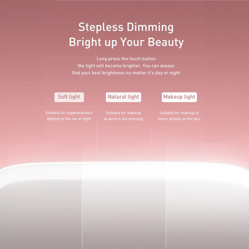 KiiP Car Sun Visor Vanity Mirror Smart Touch Control Cermin Makeup Led Layar Sentuh 3Light Modes