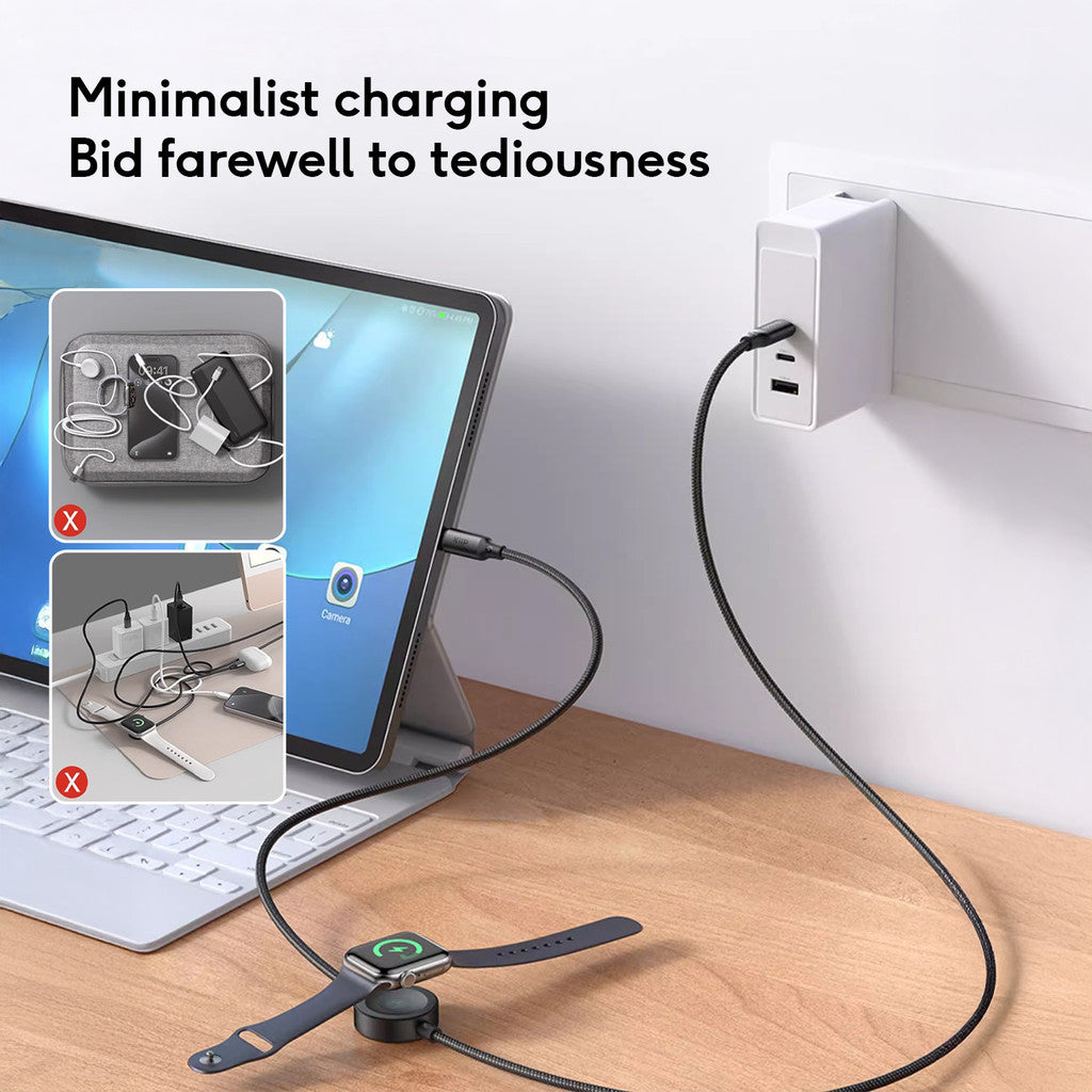 KiiP 2IN1 Kabel Data Iphone Android Fast Charging Built In Wireless Charger Magnetic Apple Watch 60W