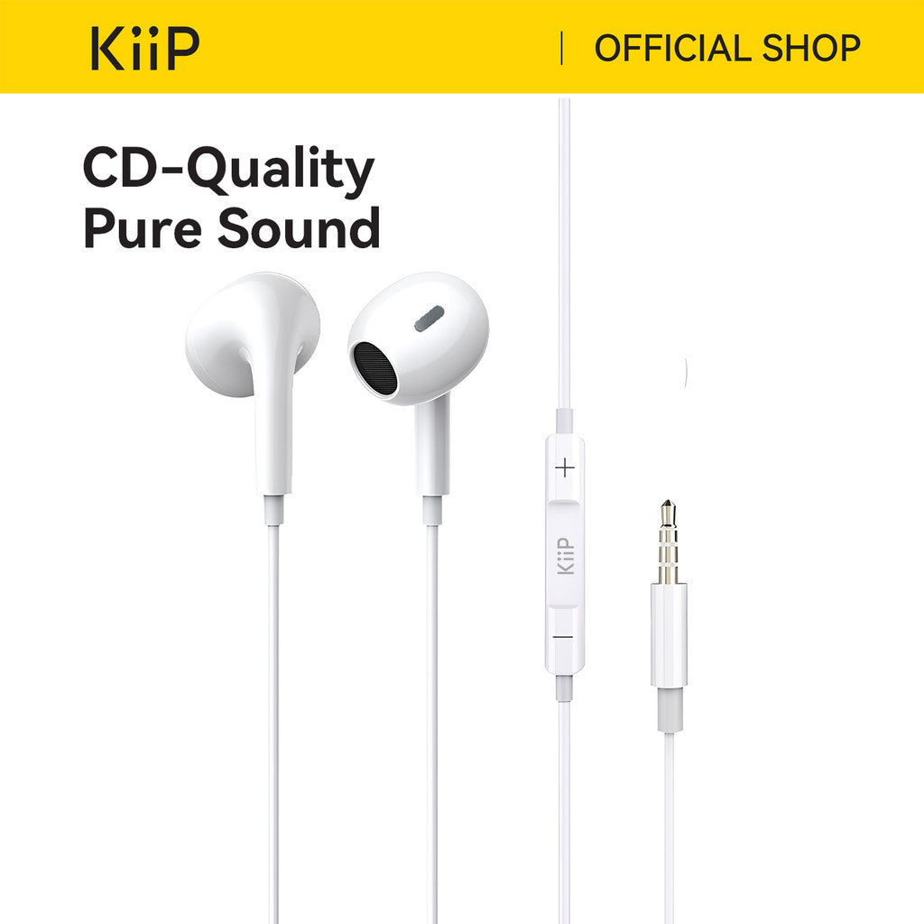 KiiP Headset Handsfree 3.5mm Wired Headset Kabel Anti Delay Earphone HD Call