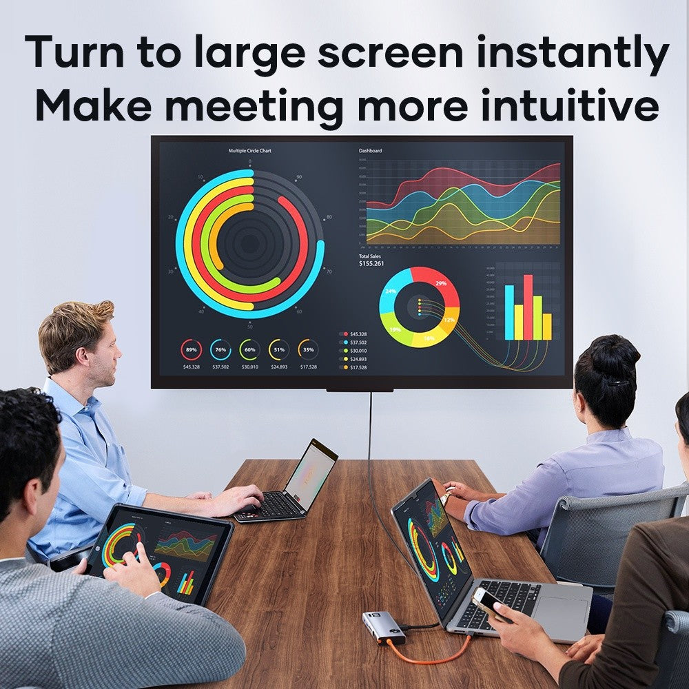 KiiP Hub USB Type C To HDMI 4K 30Hz 3.0 Docking Station All in 1